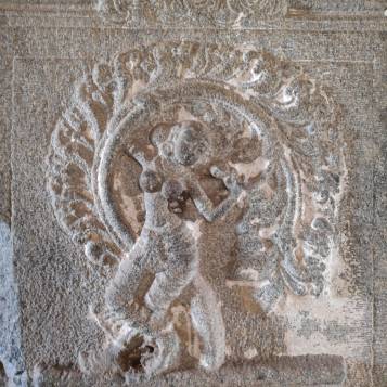 Carving on the pillar of Krishna Temple